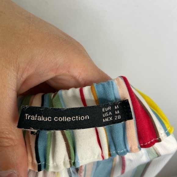 Zara colorful stripes wide cropped legs pants - Picture 6 of 9